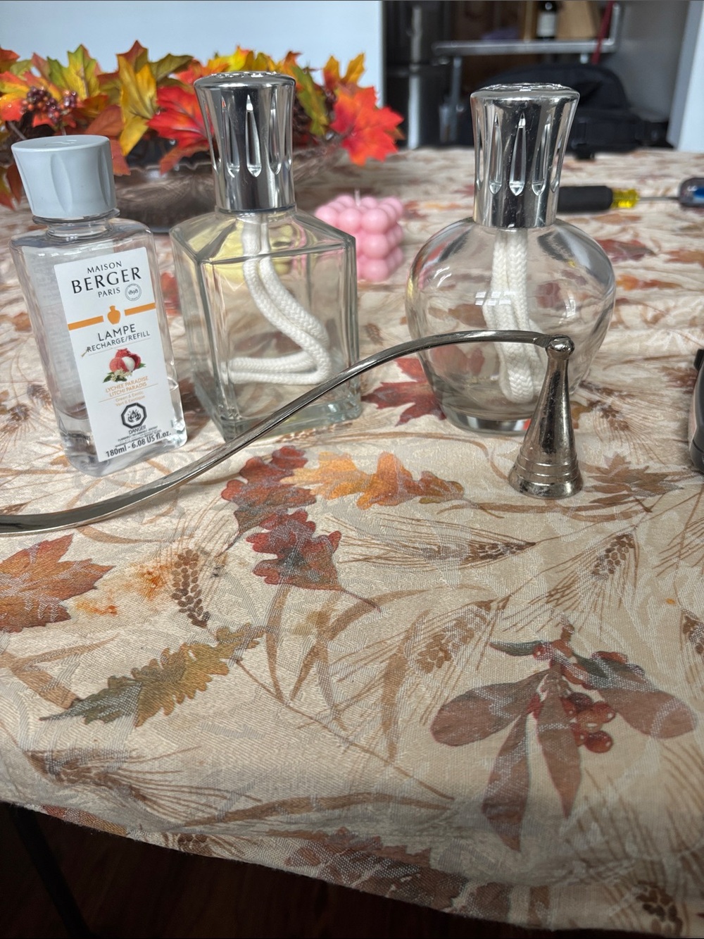 Clear Glass Lampe Berger Fragrance Lamp with Silver Accents - Clear